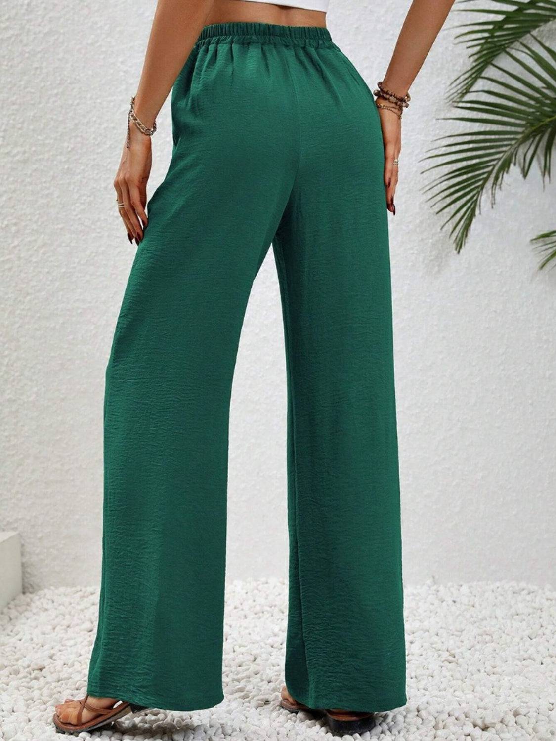 Wide Leg Drawstring Pants - Siennasass