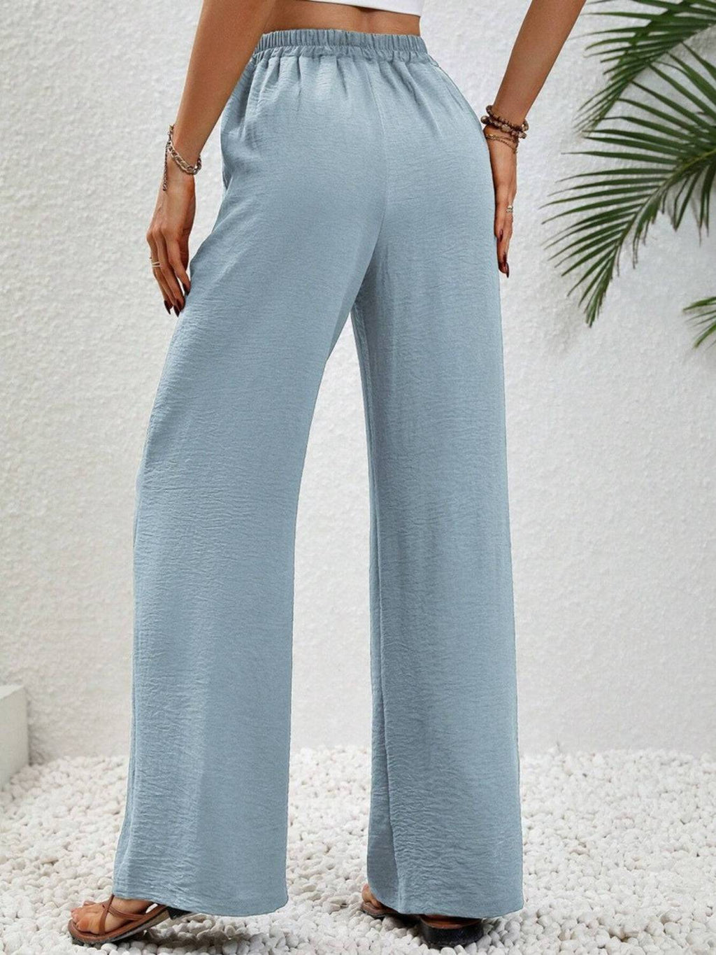 Wide Leg Drawstring Pants - Siennasass