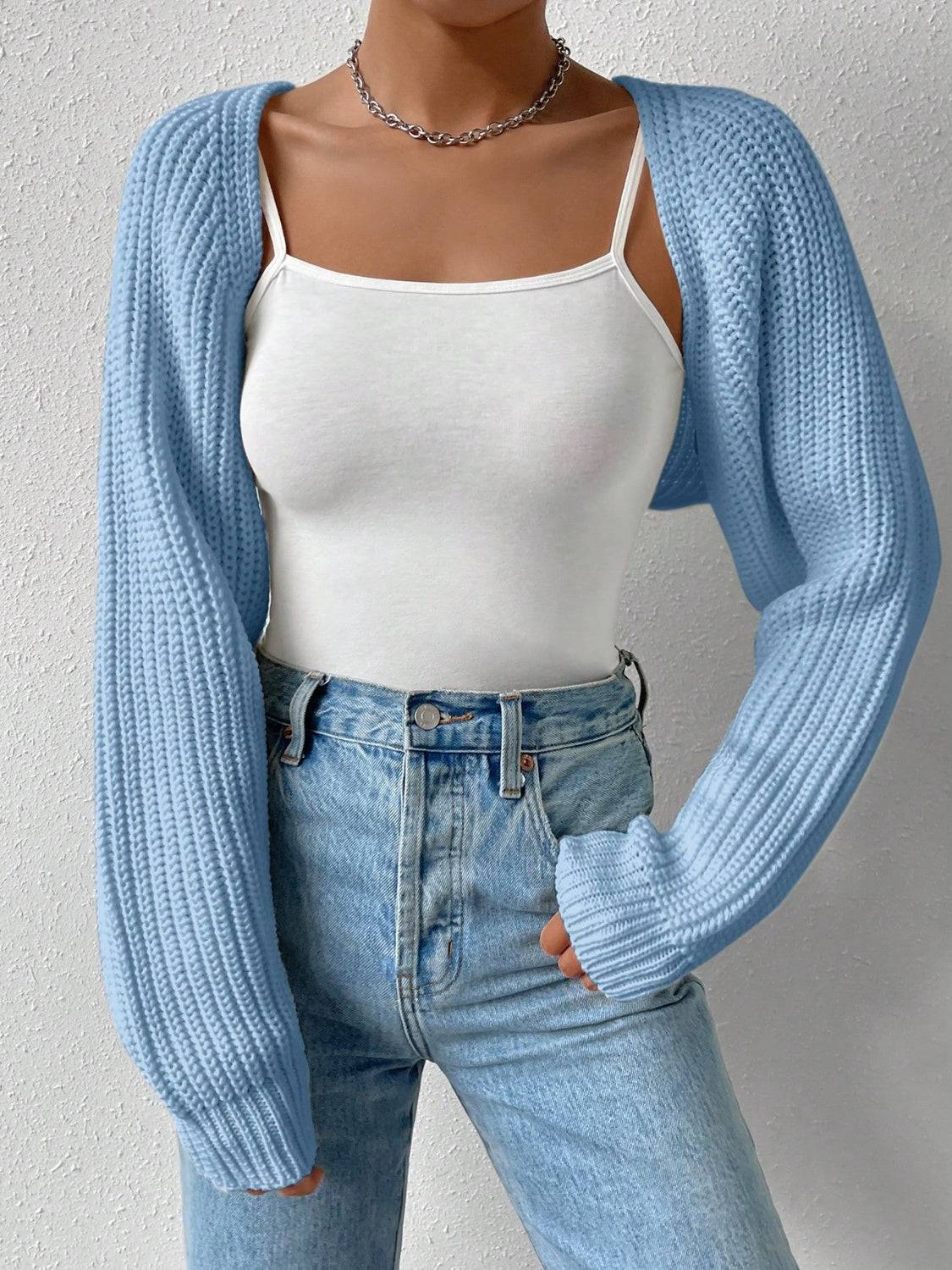 Honey – Kurzer Cardigan mit offener Vorderseite und langen Ärmeln
