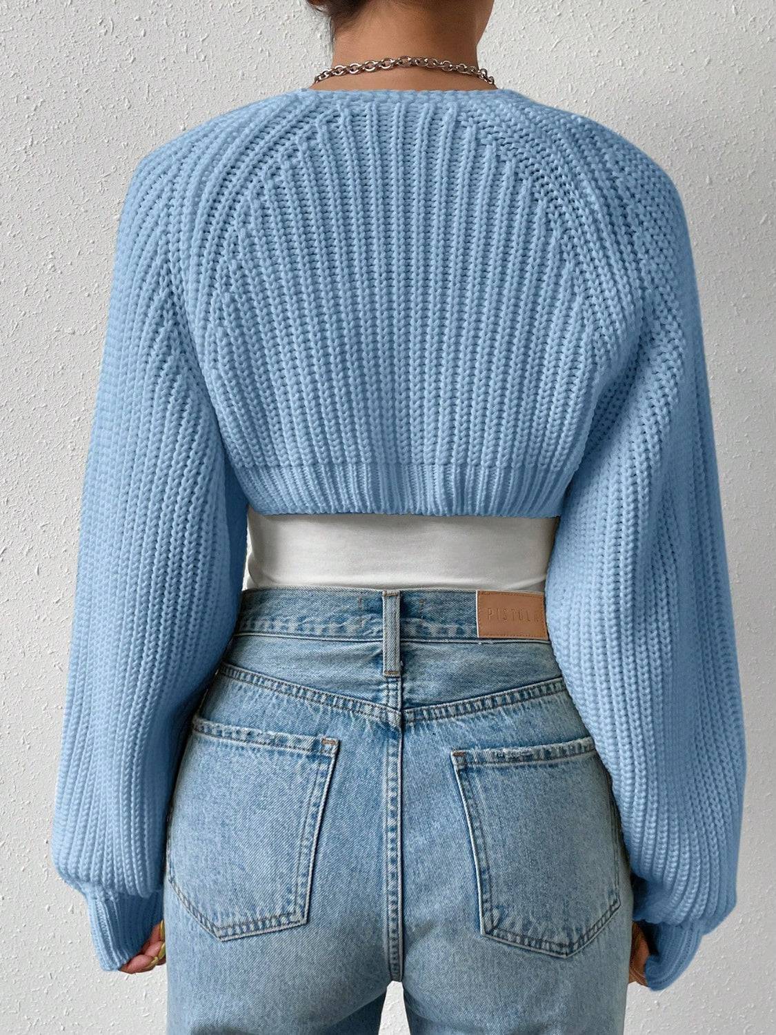 Honey – Kurzer Cardigan mit offener Vorderseite und langen Ärmeln