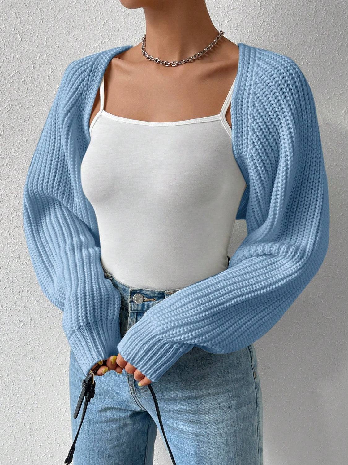 Honey – Kurzer Cardigan mit offener Vorderseite und langen Ärmeln