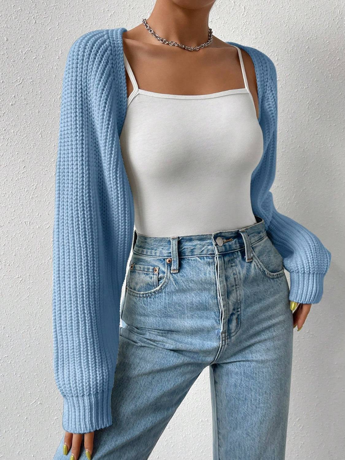 Honey – Kurzer Cardigan mit offener Vorderseite und langen Ärmeln