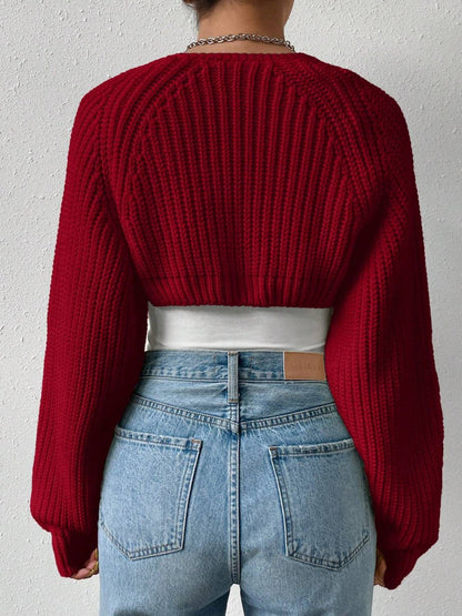 Honey – Kurzer Cardigan mit offener Vorderseite und langen Ärmeln