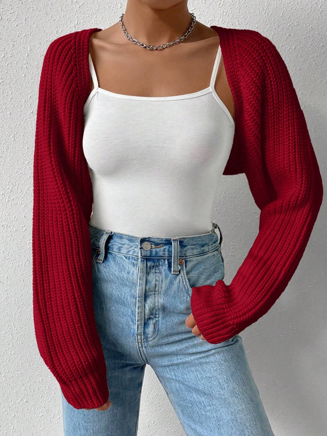 Honey – Kurzer Cardigan mit offener Vorderseite und langen Ärmeln