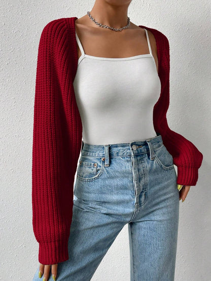 Honey – Kurzer Cardigan mit offener Vorderseite und langen Ärmeln