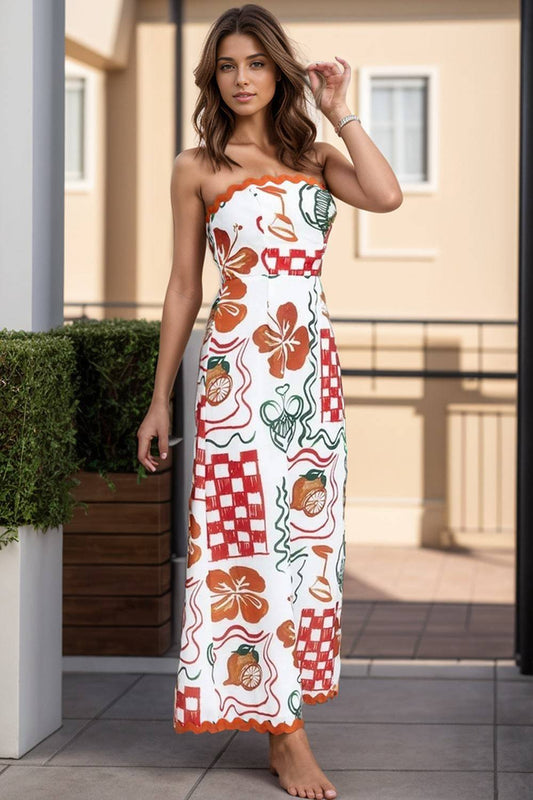 Printed Tube Maxi Dress - Siennasass