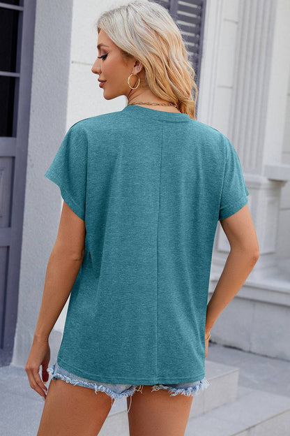 V-Neck Short Sleeve T-Shirt - Siennasass