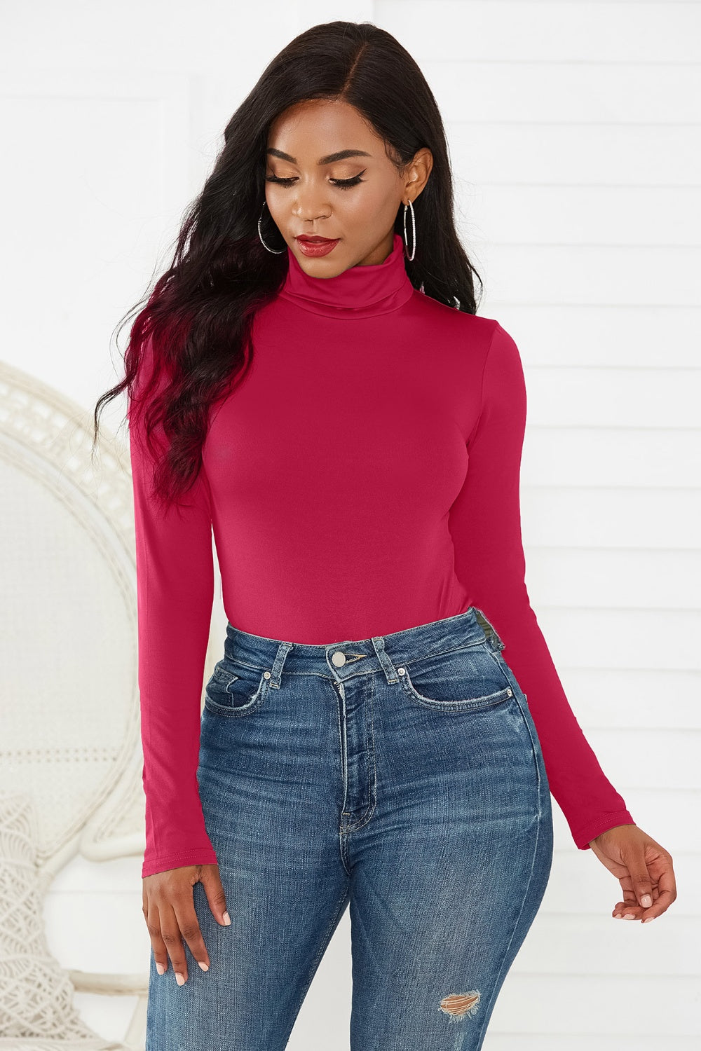 Turtleneck Long Sleeve Bodysuit - Siennasass