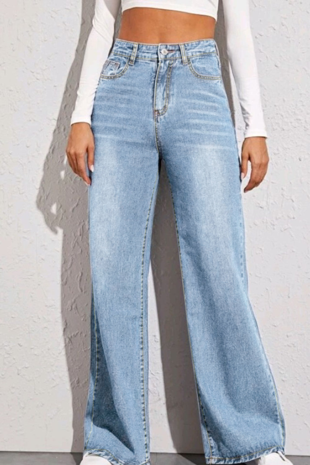 High Waist Wide Leg Jeans - Siennasass