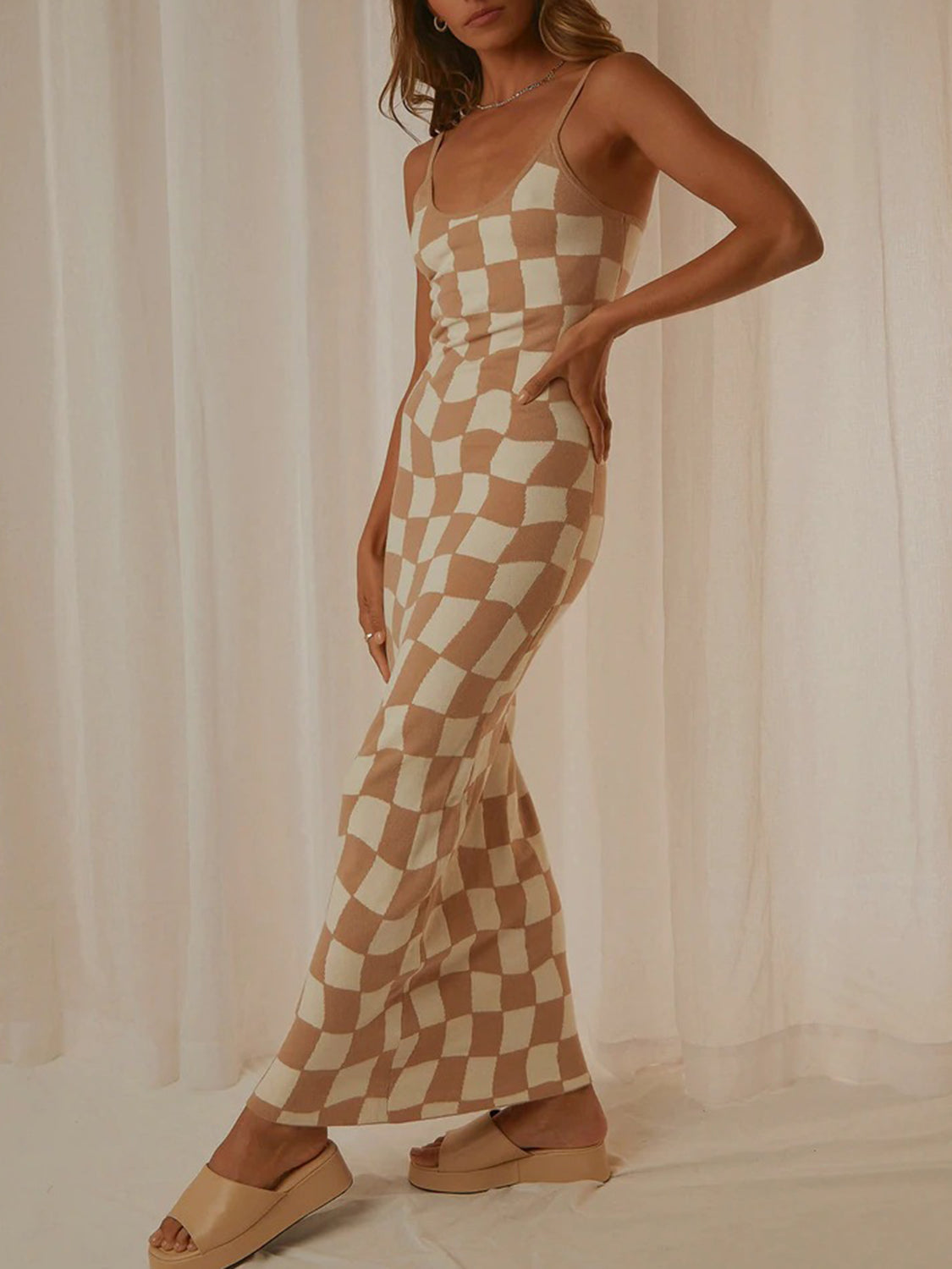 Spaghetti Strap Maxi Sweater Dress - Siennasass
