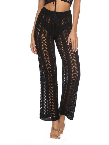 Cutout Drawstring High Waist Swim Pants - Siennasass