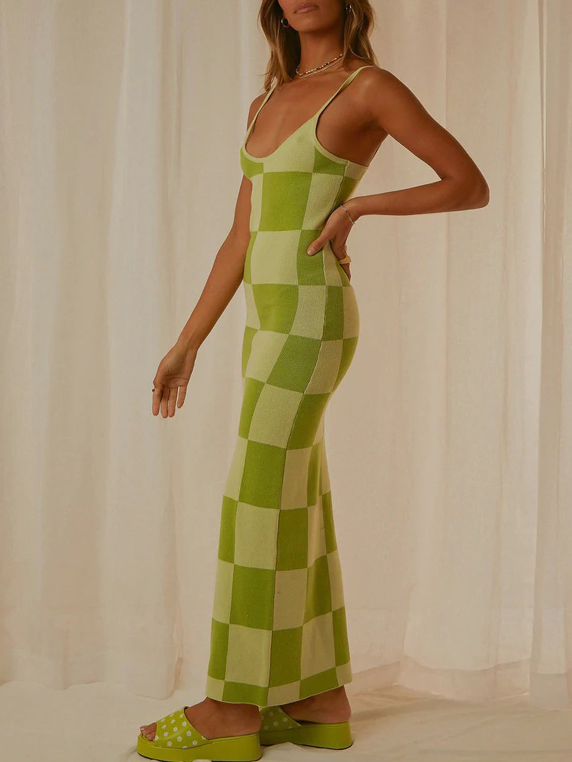 Spaghetti Strap Maxi Sweater Dress - Siennasass