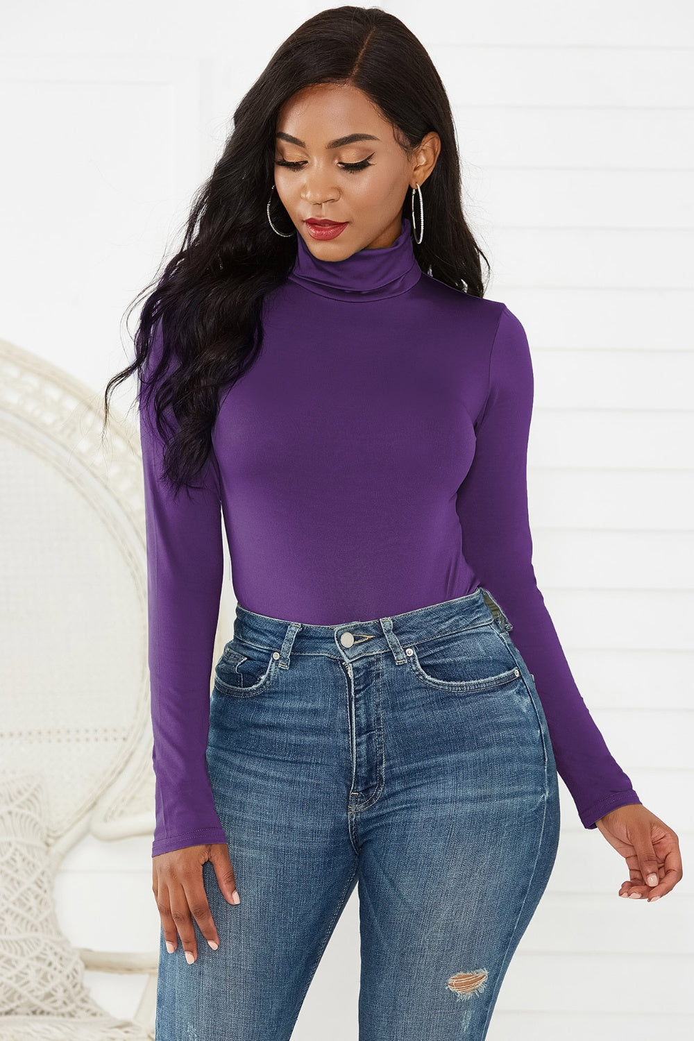 Turtleneck Long Sleeve Bodysuit - Siennasass