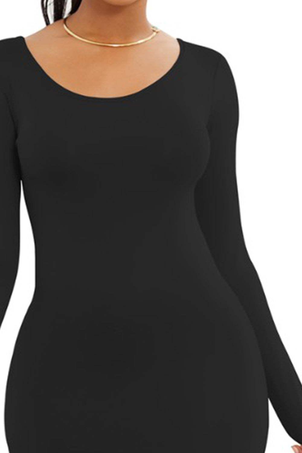 Round Neck Long Sleeve Maxi Wrap Dress - Siennasass