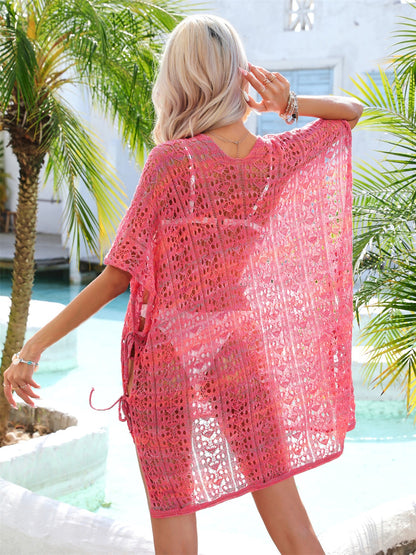 Slit Openwork V-Neck Cover Up - Siennasass