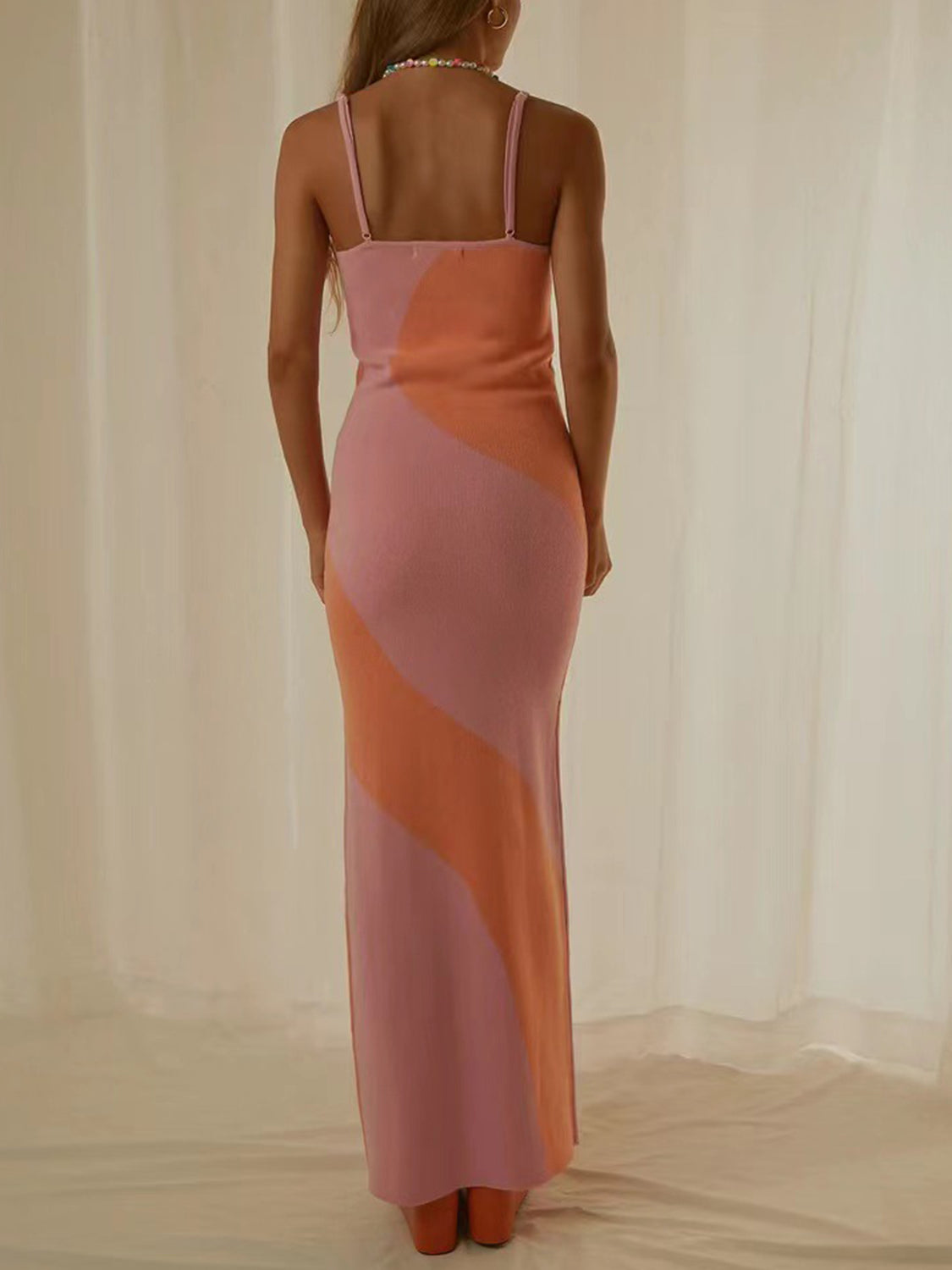 Spaghetti Strap Maxi Sweater Dress - Siennasass
