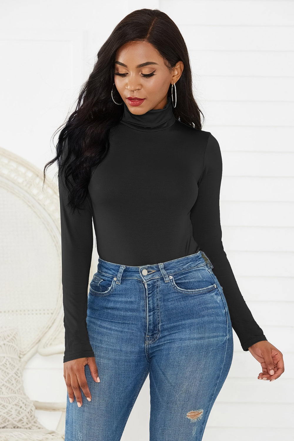 Turtleneck Long Sleeve Bodysuit - Siennasass