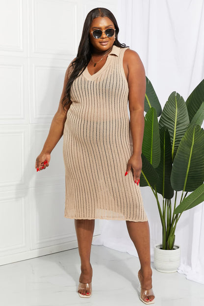 Openwork Johnny Collar Cover Up Dress - Siennasass