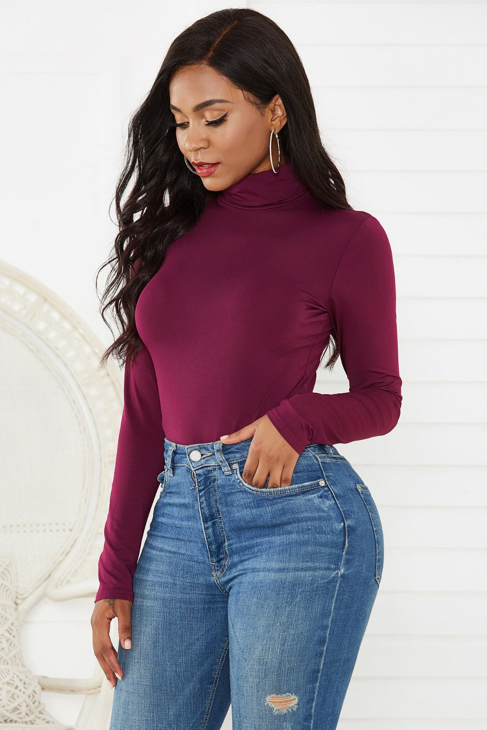 Turtleneck Long Sleeve Bodysuit - Siennasass