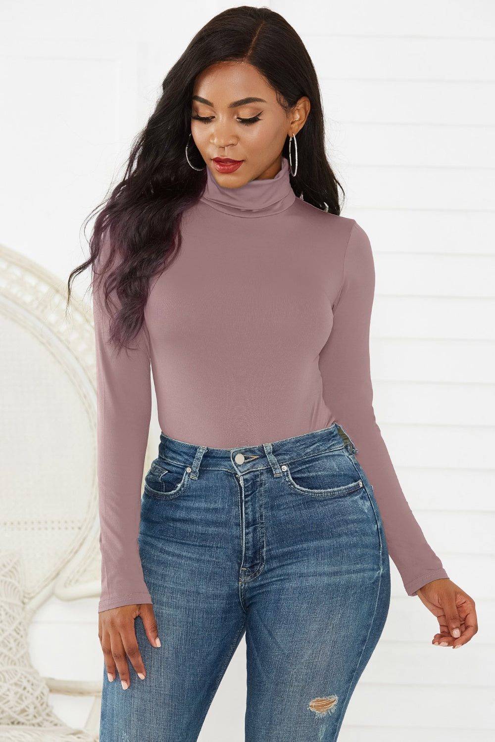 Turtleneck Long Sleeve Bodysuit - Siennasass