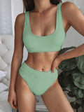 Scoop Neck Wide Strap Two-Piece Swim Set - Siennasass