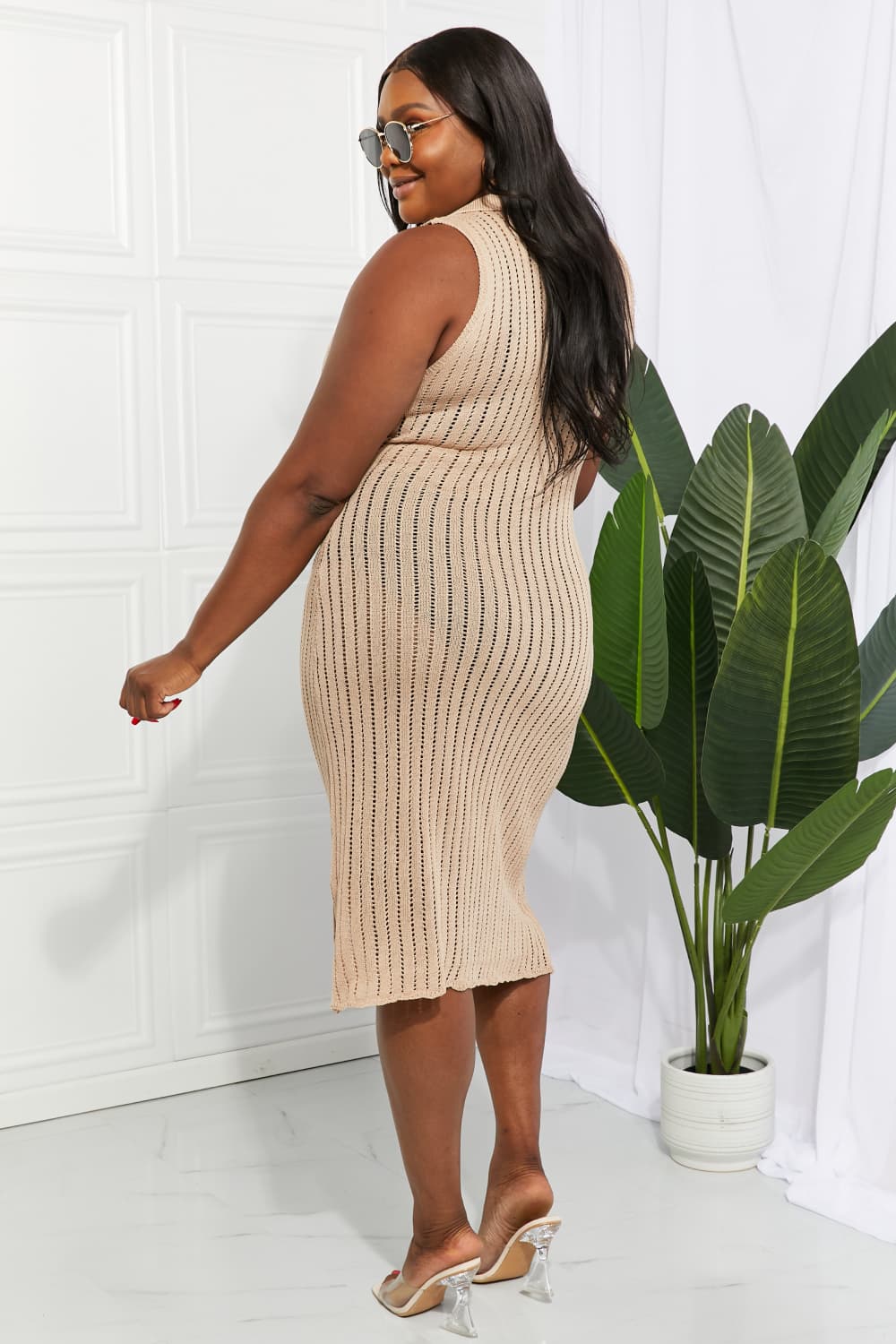 Openwork Johnny Collar Cover Up Dress - Siennasass