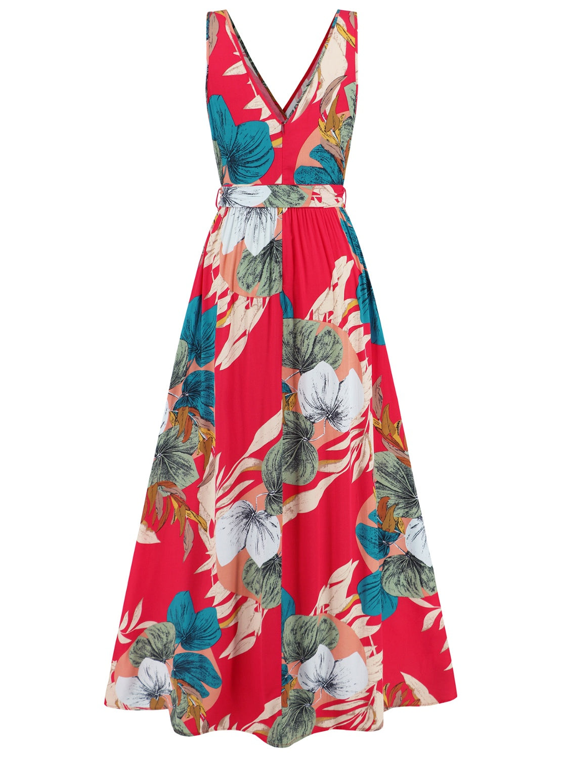 Slit Tied Printed Surplice Dress - Siennasass