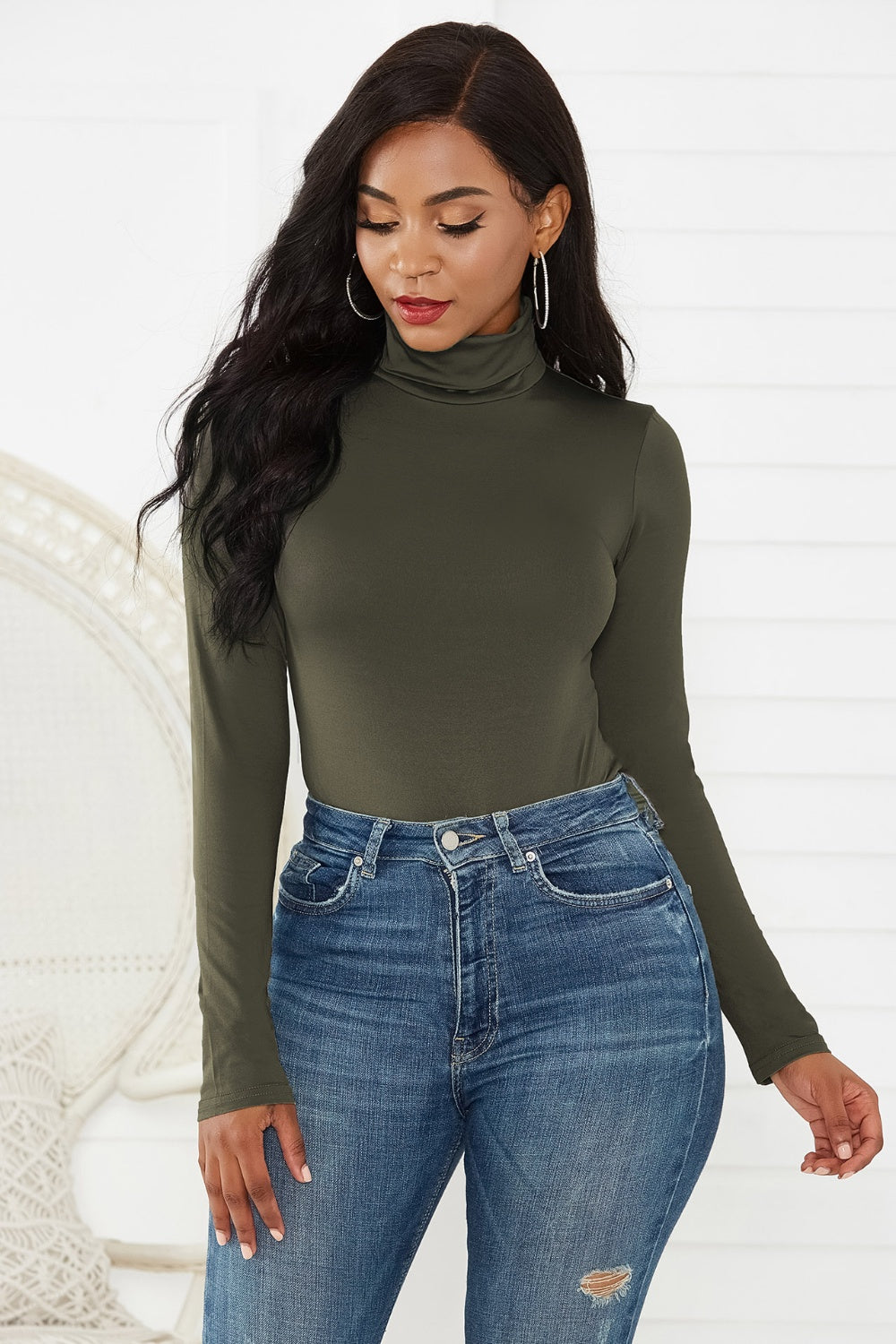 Turtleneck Long Sleeve Bodysuit - Siennasass