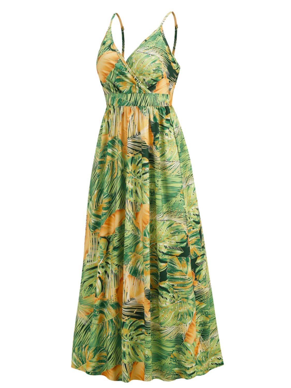 Printed Surplice Spaghetti Strap Dress - Siennasass