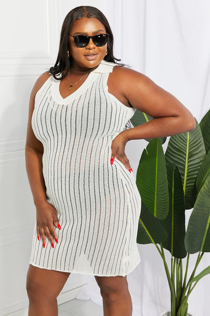 Openwork Johnny Collar Cover Up Dress - Siennasass