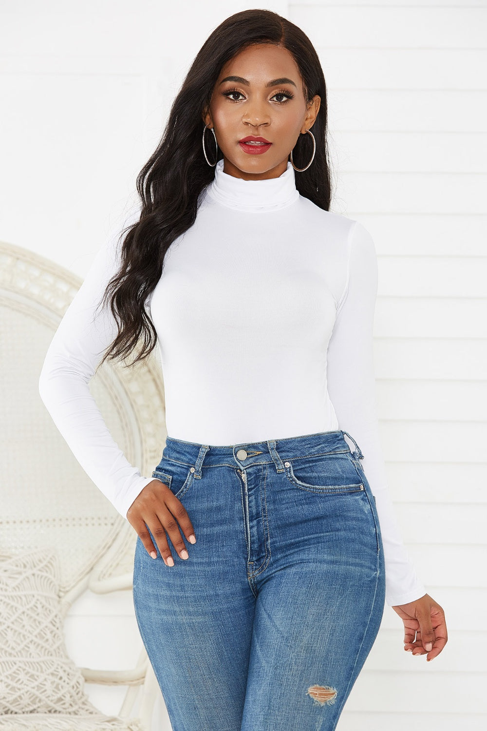 Turtleneck Long Sleeve Bodysuit - Siennasass