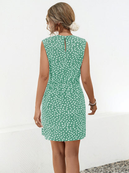 Twisted Printed Sleeveless Mini Dress - Siennasass
