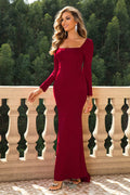 Square Neck Long Sleeve Dress - Siennasass
