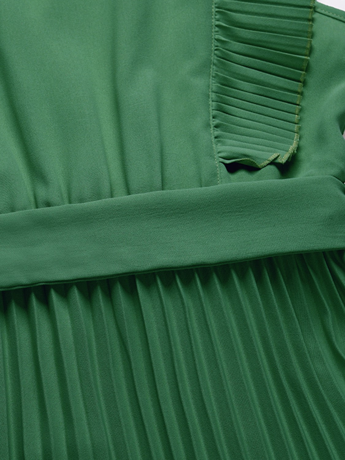 Tied Surplice Cap Sleeve Pleated Dress - Siennasass