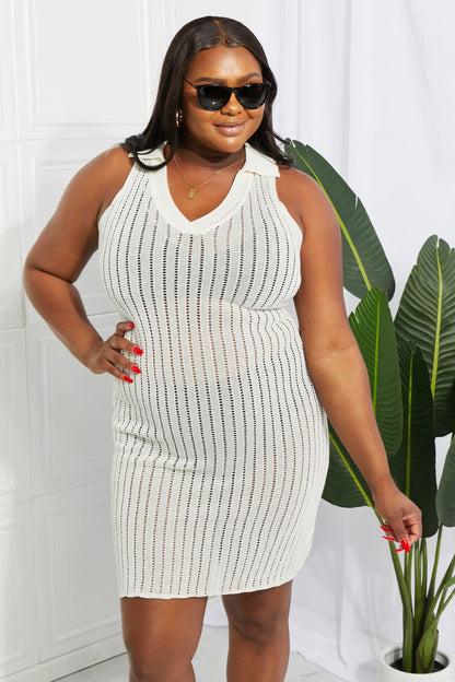 Openwork Johnny Collar Cover Up Dress - Siennasass