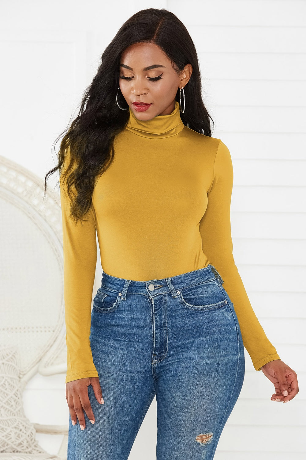 Turtleneck Long Sleeve Bodysuit - Siennasass