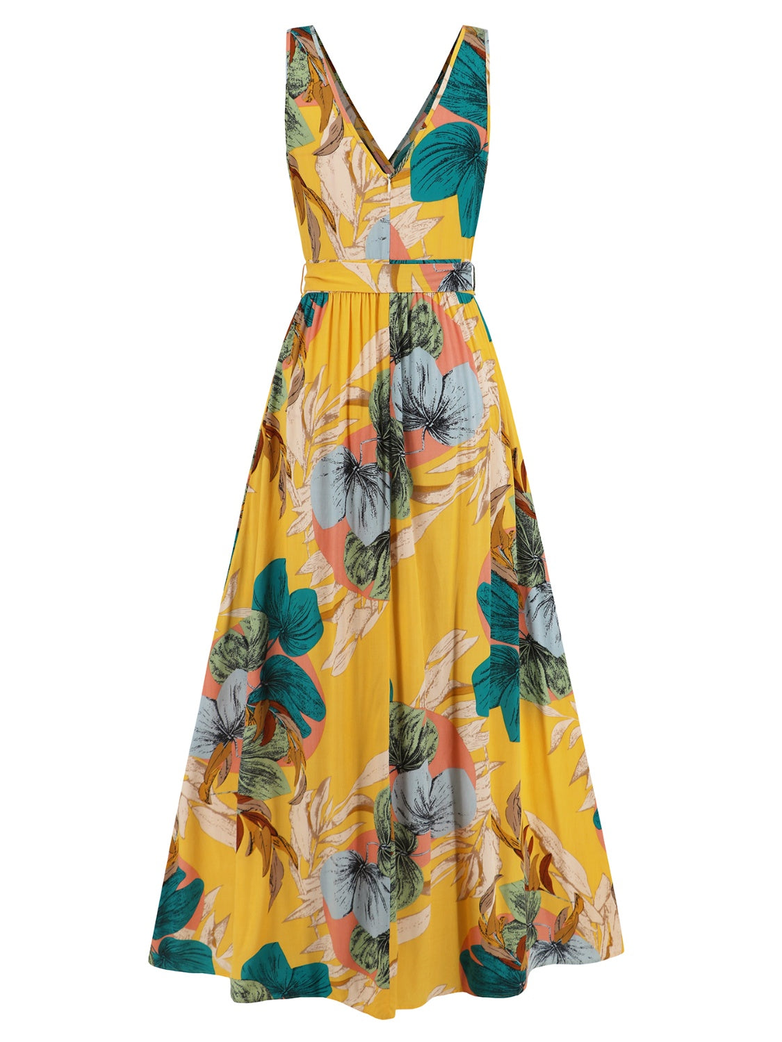 Slit Tied Printed Surplice Dress - Siennasass