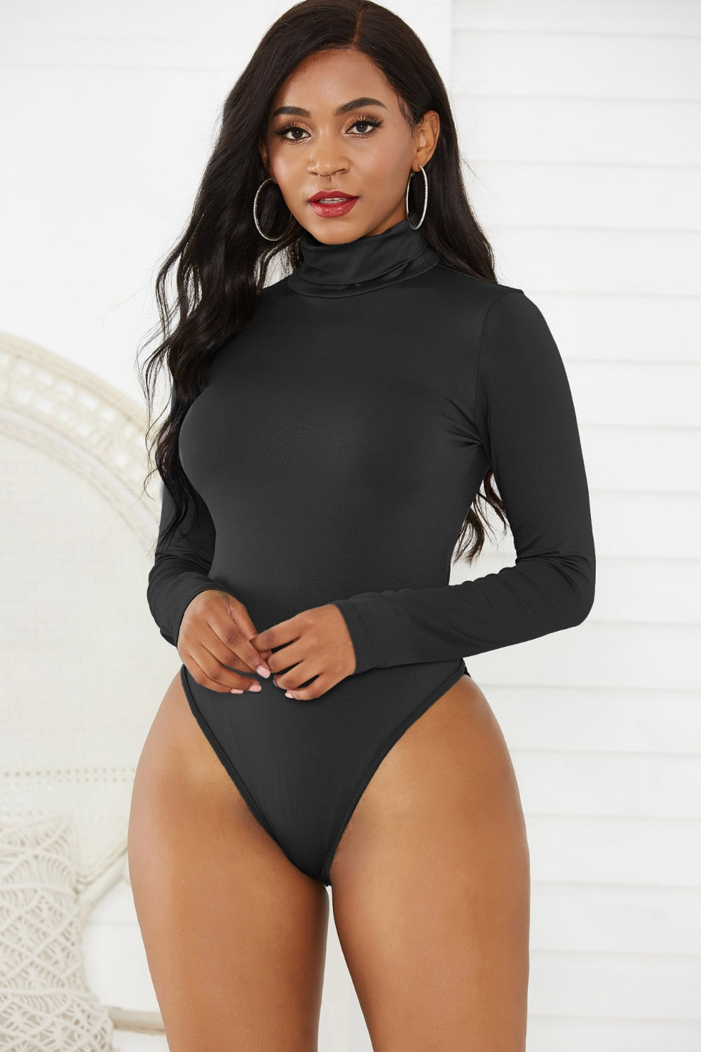 Turtleneck Long Sleeve Bodysuit - Siennasass