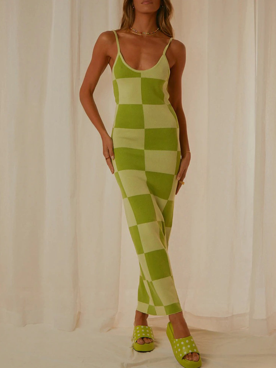 Spaghetti Strap Maxi Sweater Dress - Siennasass
