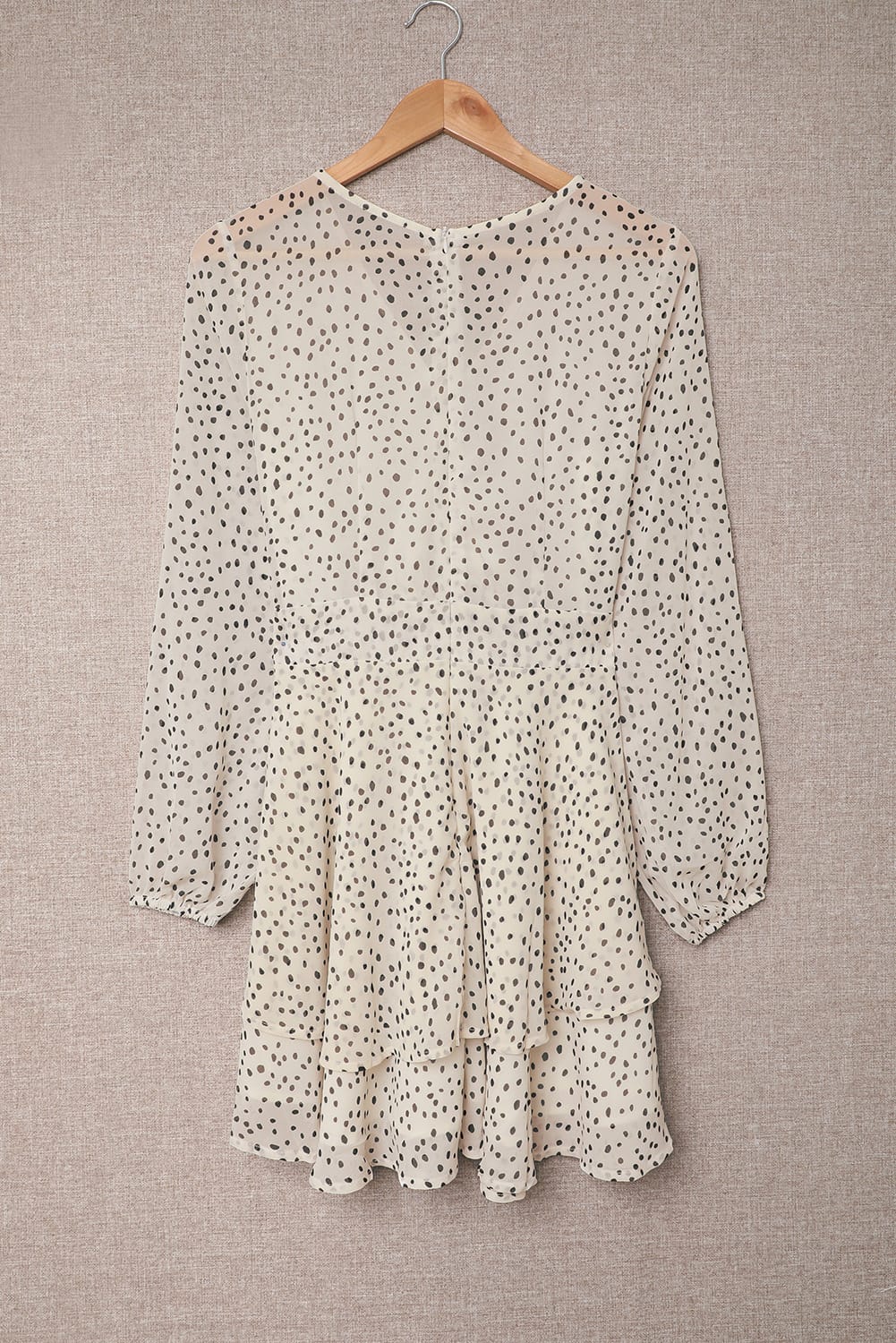 Tied Polka Dot Balloon Sleeve Layered Dress - Siennasass