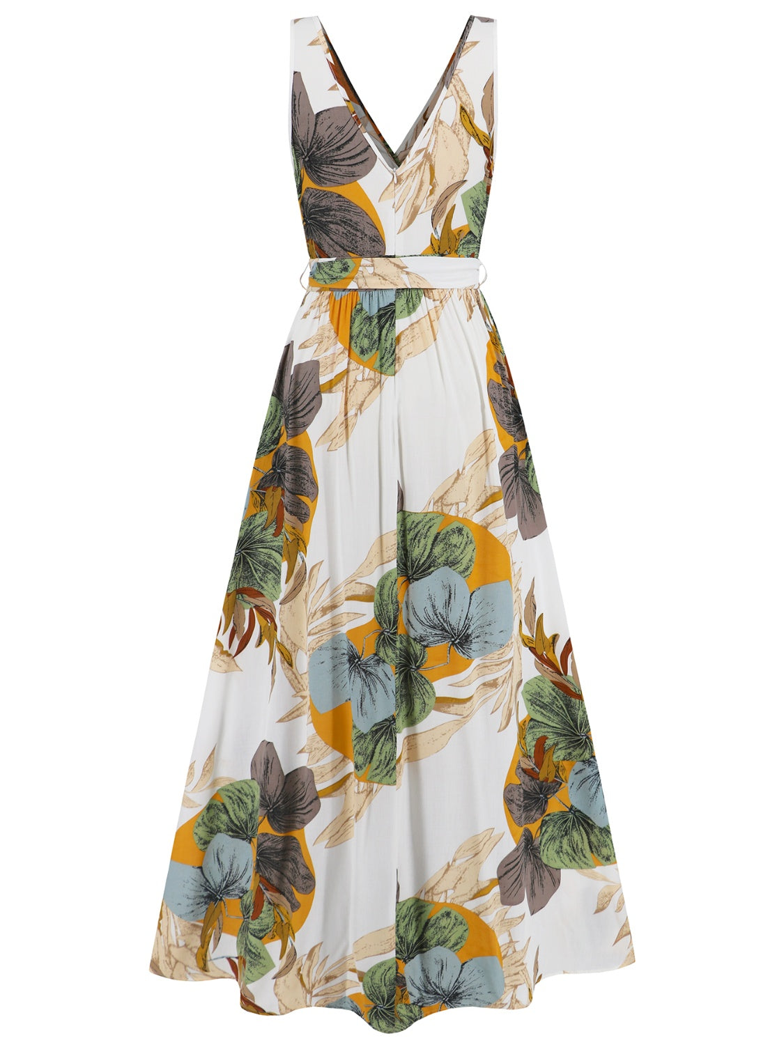 Slit Tied Printed Surplice Dress - Siennasass