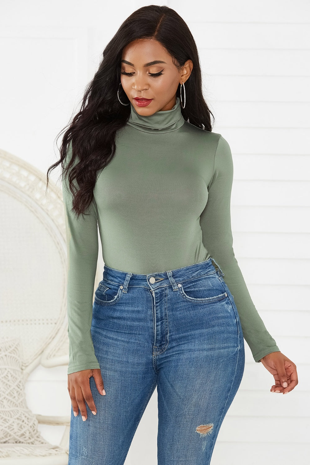 Turtleneck Long Sleeve Bodysuit - Siennasass